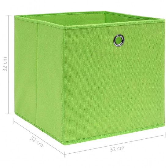 Daiktadėžės, 10vnt., žalios spalvos, 32x32x32cm, audinys