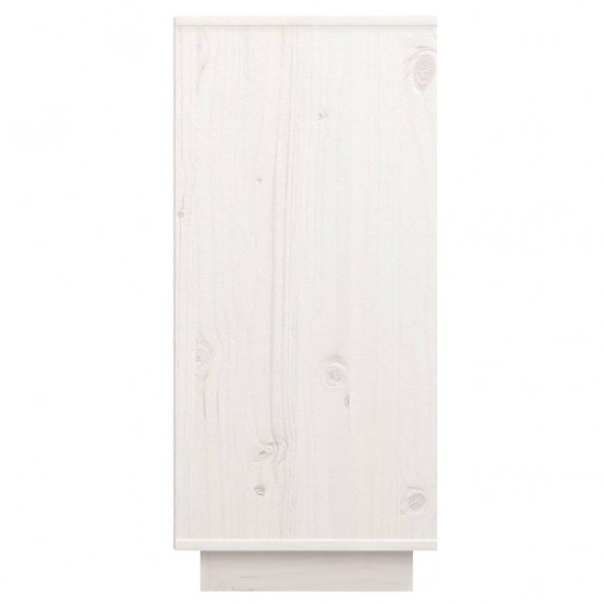 Šoninė spintelė, balta, 60x34x75cm, pušies medienos masyvas
