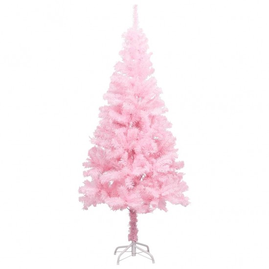 Dirbtinė Kalėdų eglutė su LED/žaisliukais, rožinė, 120cm, PVC