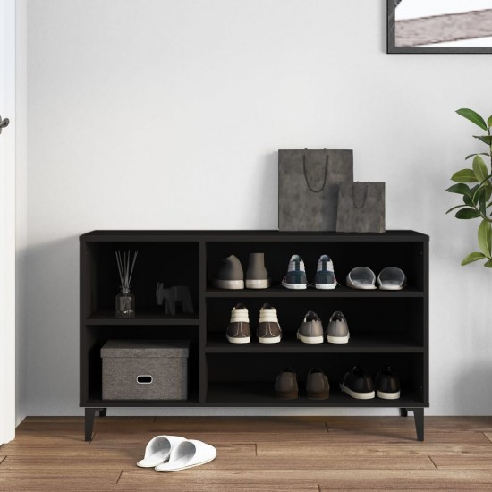 Spintelė batams, juodos spalvos, 102x36x60cm, apdirbta mediena