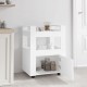 Virtuvės vežimėlis, baltas, 60x45x80cm, apdirbta mediena