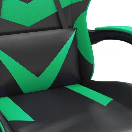 Žaidimų kėdė, juodos ir žalios spalvos, dirbtinė oda