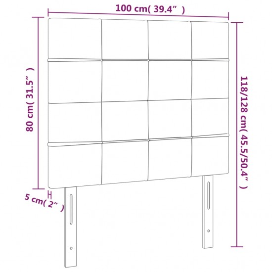 Galvūgalis su LED, juodos spalvos, 100x5x118/128cm, audinys