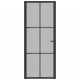 Vidaus durys, juodos, 83x201,5cm, matinis stiklas ir aliuminis