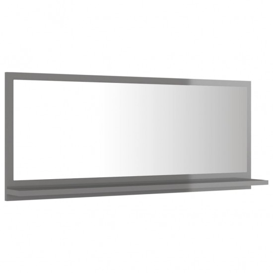 Vonios kambario veidrodis, pilkas, 90x10,5x37cm, MDP, blizgus