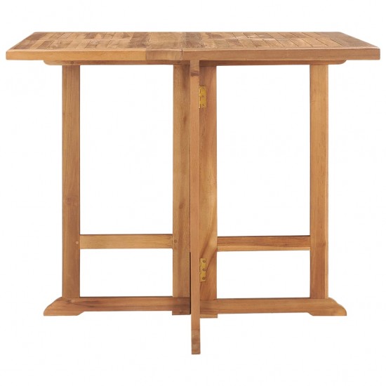 Sulankstomas sodo stalas, 90x90x75cm, tikmedžio masyvas