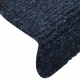 Lipnūs laiptų kilimėliai, 15vnt., tamsiai mėlyni, 56x17x3cm