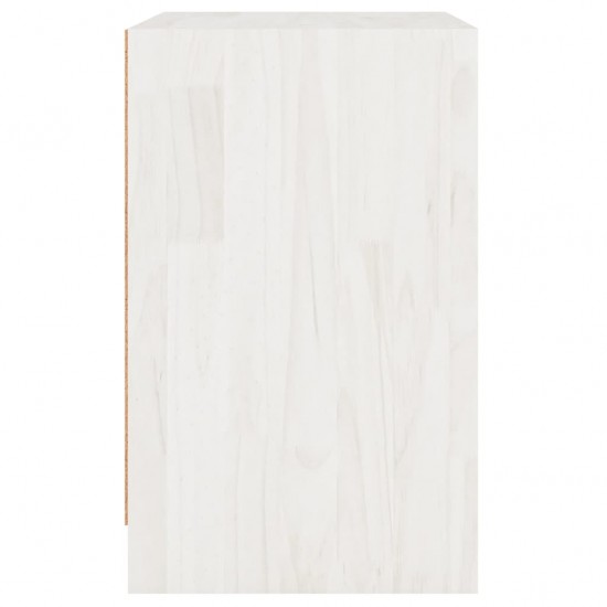 Naktinė spintelė, balta, 40x31x50cm, pušies medienos masyvas