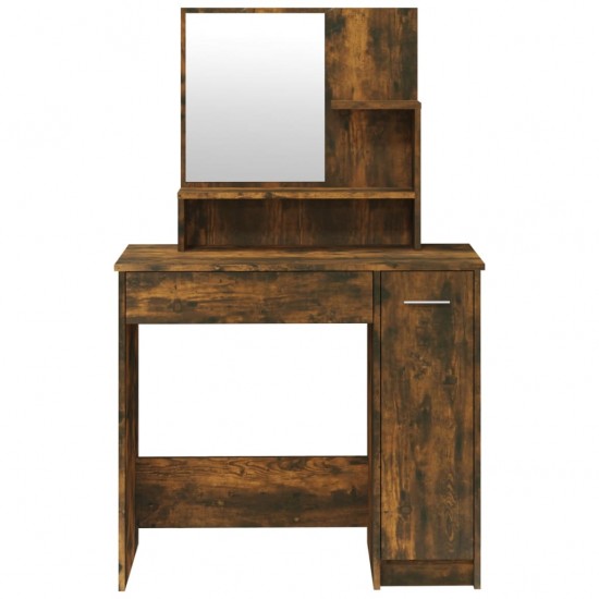 Kosmetinis staliukas su veidrodžiu, ąžuolo, 86,5x35x136cm