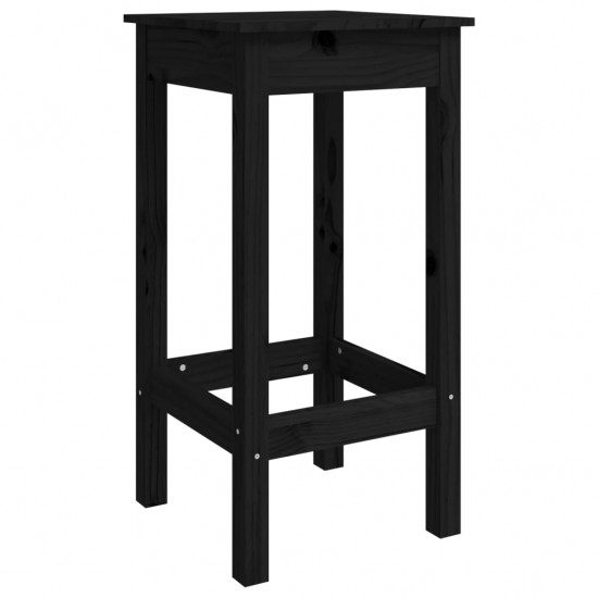 Baro kėdės, 2vnt., juodos, 40x40x78cm, pušies medienos masyvas