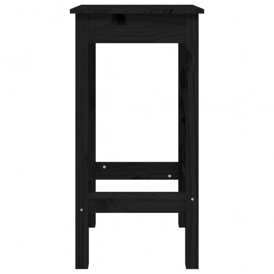 Baro kėdės, 2vnt., juodos, 40x40x78cm, pušies medienos masyvas