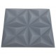 3D sienų plokštės, 48vnt., origami pilkos, 50x50cm, 12m²