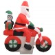 Pripučiamas Kalėdų Senelis ant motociklo, LED, IP44, 160cm