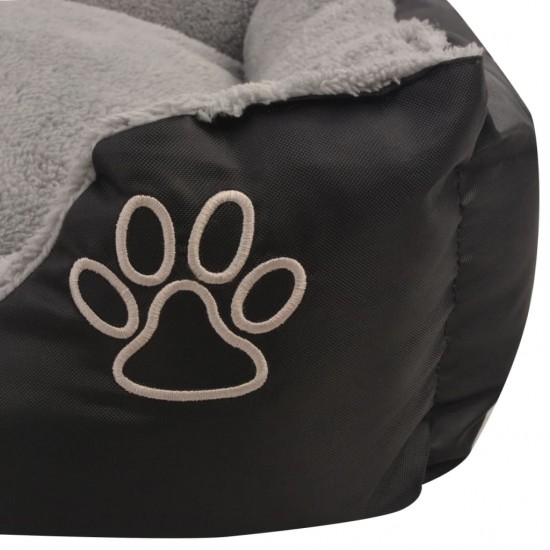 Šuns guolis su minkšta pagalvėle, dydis M, juodas
