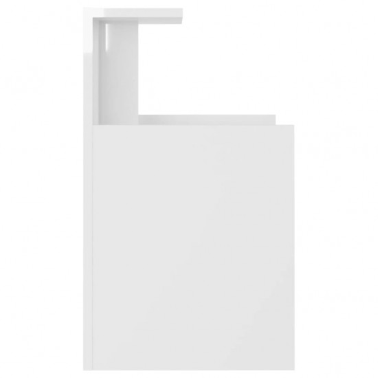 Naktinė spintelė, baltos spalvos, 40x35x60cm, MDP, blizgi