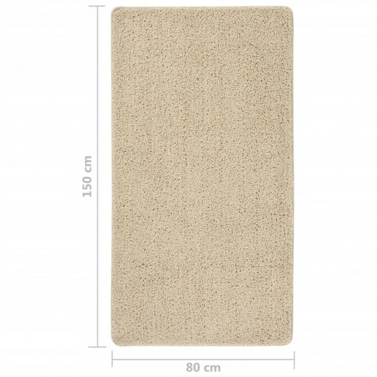Shaggy tipo kilimėlis, kreminės spalvos, 80x150cm, neslystantis