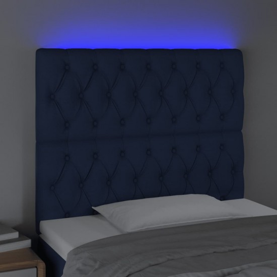 Galvūgalis su LED, mėlynos spalvos, 90x7x118/128cm, audinys