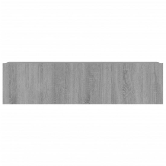 Sieninė televizoriaus spintelė, pilka, 120x30x30 cm, mediena