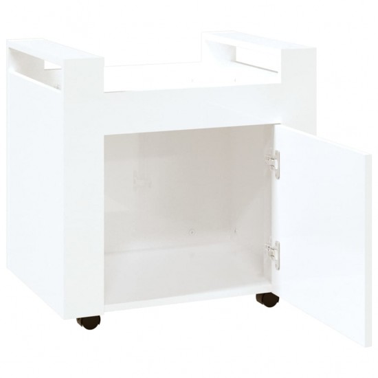 Rašomojo stalo lentyna, balta, 60x45x60cm, mediena, blizgi