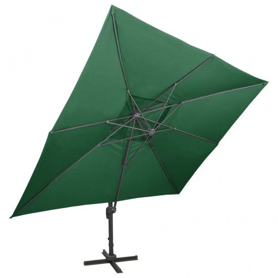 Gembinis skėtis su dvigubu viršumi, žalias, 400x300cm