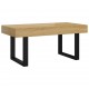 Kavos staliukas, šviesiai rudas/juodas, 90x45x40cm, MDF/geležis