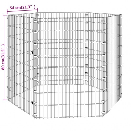 Triušių narvas, 6 segmentai, 54x80cm, galvanizuota geležis