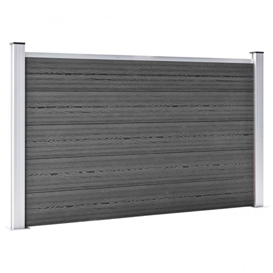 Tvoros segmentų rinkinys, juodos spalvos, 353x105cm, WPC