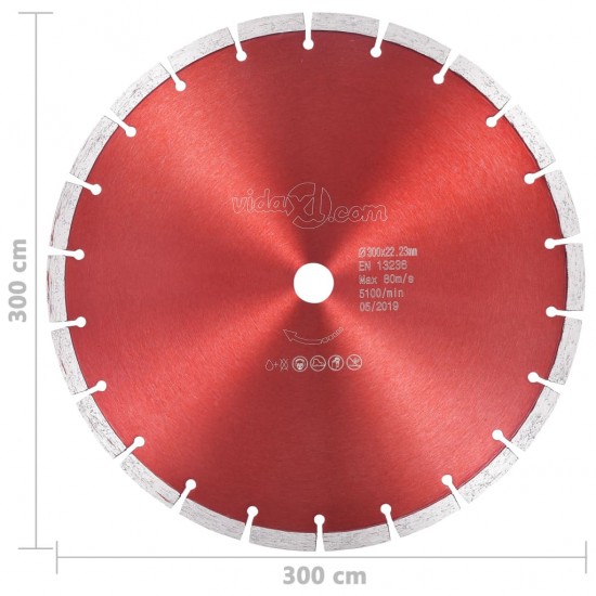 Deimantinis pjovimo diskas, plienas, 300mm