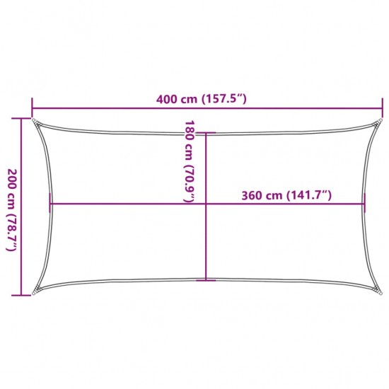 Tentas, HDPE, Stačiakampis, 2x4 m, Antracito Spalvos