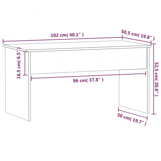 Kavos staliukas, baltas, 102x50,5x52,5cm, apdirbta mediena