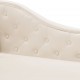 Poilsio gultas, kreminės baltos spalvos, dirbtinė oda