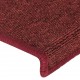 Laiptų kilimėliai, 15vnt., matinės raudonos spalvos, 65x21x4cm