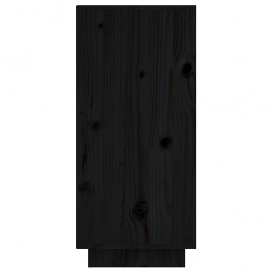 Šoninė spintelė, juoda, 60x34x75cm, pušies medienos masyvas