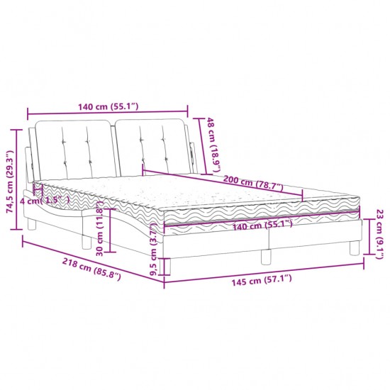 Galvūgalis su LED, juodos spalvos, 90x5x78/88cm, audinys