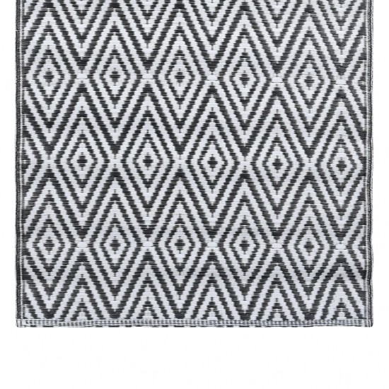 Lauko kilimas, baltos ir juodos spalvos, 160x230cm, PP
