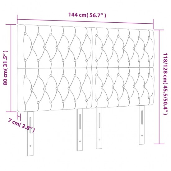 Galvūgalis su LED, tamsiai pilkas, 144x7x118/128cm, audinys