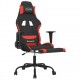 Žaidimų kėdė su pakoja, juodos ir raudonos spalvos, audinys
