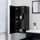 Vonios kambario spintelė, juodos spalvos, 30x30x80cm, MDP