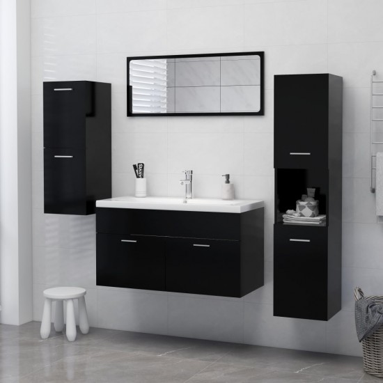 Vonios kambario spintelė, juodos spalvos, 30x30x80cm, MDP