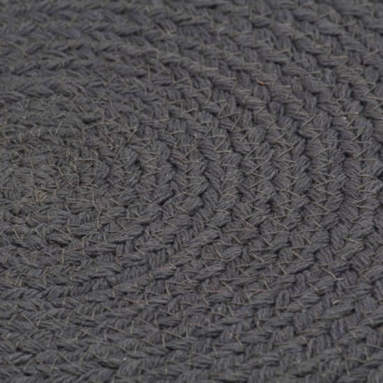 Stalo kilimėliai, 6 vnt., tamsiai pilki, 38cm, medvilnė