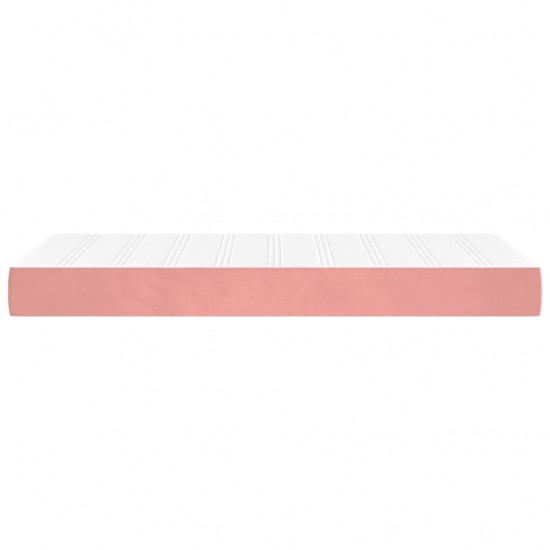 Spyruoklinis čiužinys, rožinės spalvos, 90x200x20cm, aksomas