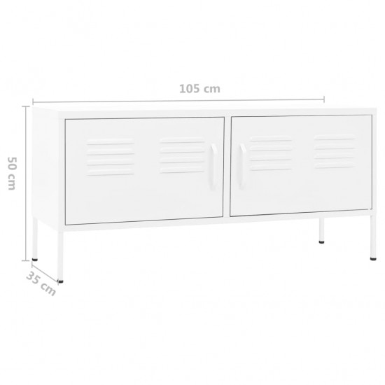 Televizoriaus spintelė, baltos spalvos, 105x35x50cm, plienas