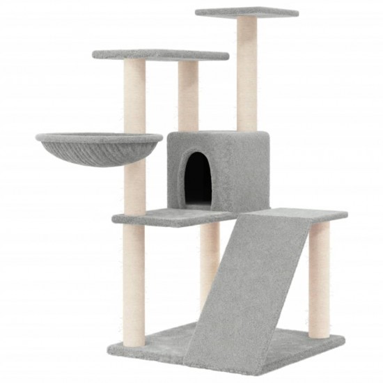 Draskyklė katėms su stovais iš sizalio, šviesiai pilka, 94cm