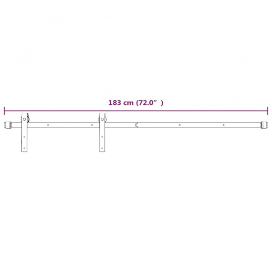 Stumdomų durų įrangos rinkinys, baltos spalvos, 183cm, plienas