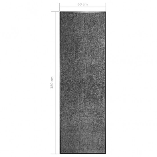 Durų kilimėlis, antracito spalvos, 60x180cm, plaunamas