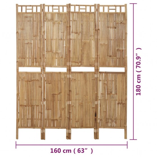 Kambario pertvara, 4 dalių, 160x180cm, bambukas