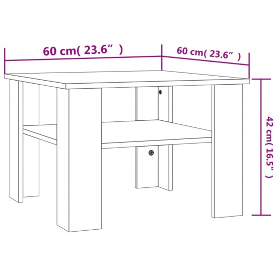 Kavos staliukas, betono pilkos spalvos, 60x60x42cm, MDP