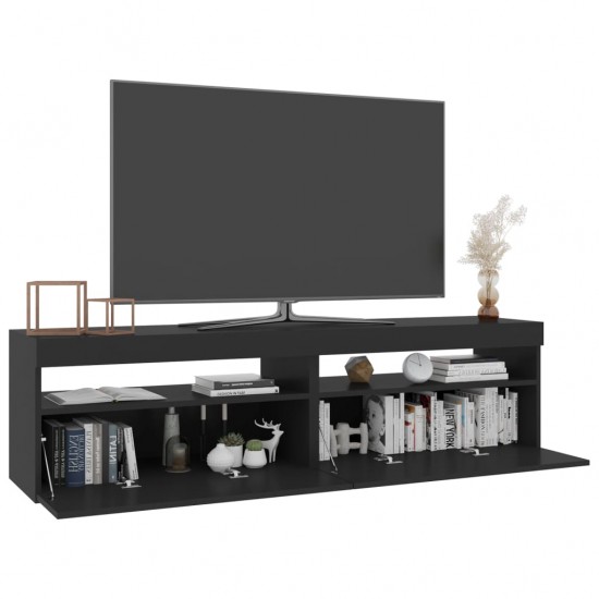 Televizoriaus spintelės su LED, 2vnt., juodos, 75x35x40cm