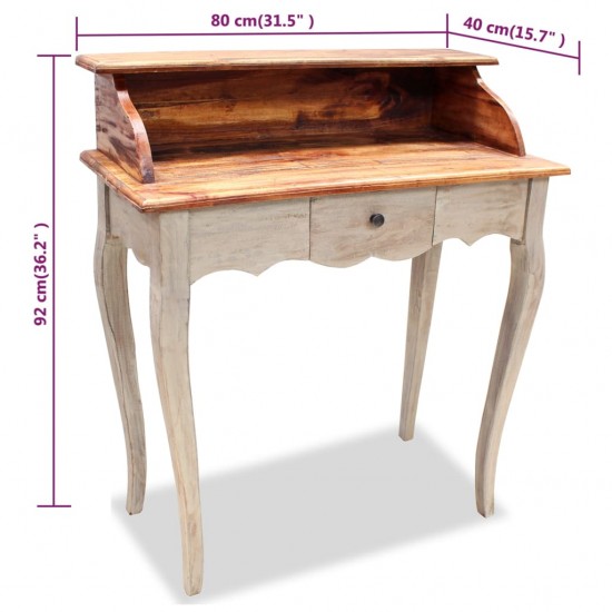 Rašomasis stalas, masyvi perdirbta mediena, 80x40x92cm