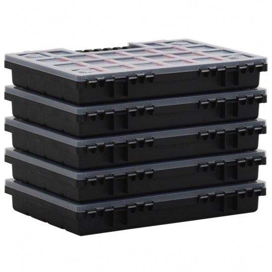 Asortimentinės dėžutės, 5vnt., 34,5x25x5cm, polipropilenas